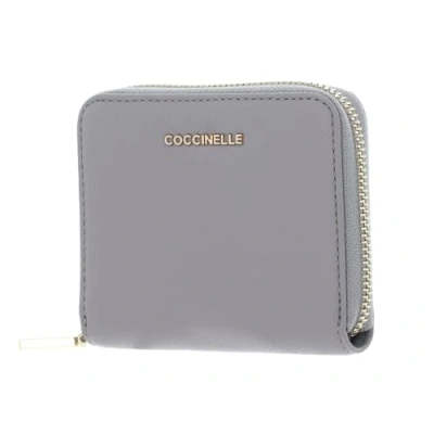 Afbeelding van COCCINELLE Metallic Soft Leather Zip Around Wallet Light Grey