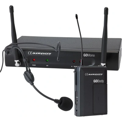 Afbeelding van Audiophony Pack GO Head F5 1 GOMono ontvanger + GOBody bodypack zender hoofdband GOHead microfoon 500MHz