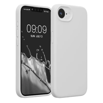 Afbeelding van kwmobile telefoonhoesje geschikt voor Apple iPhone 16e TPU backcover met siliconen coating Smartphone case in wit