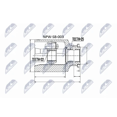 Afbeelding van Homokineet reparatie set, aandrijfas NTY NPW SB 003