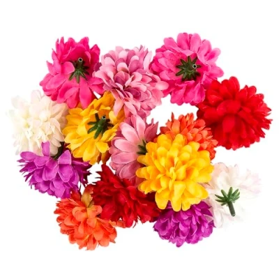 Afbeelding van Ideen mit Herz Decoratieve bloemen, kunstbloemen, verschillende soorten, ca. diameter 4 5 cm (dahlia kleurrijk 14 stuks)