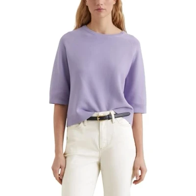 Afbeelding van Marc O&#039;Polo Denim dames Fijngebreide pullover met ronde hals in de kleur Lila, maat: L