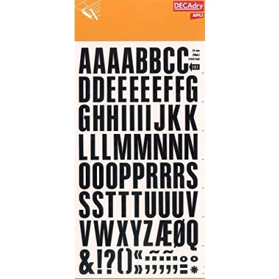Afbeelding van APLI SDD207F Super 24 mm Zwart Transfer Letters 86 Karakters