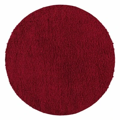 Afbeelding van Carpetsale24 Hoogpolig Vloerkleed Rood Effen Tapijt Shaggy Modern Woonkamer Slaapkamer, Kinderkamer Trend Soft Fluffy 160 cm Rond