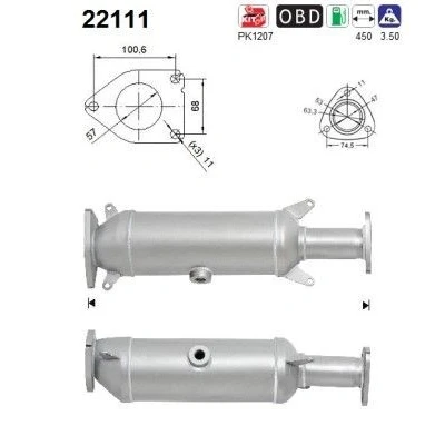 Afbeelding van AS 22111 Katalysator 450mm