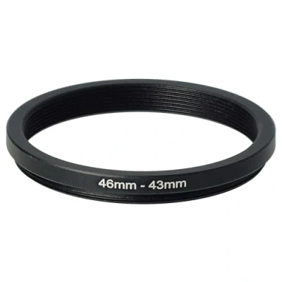 Afbeelding van vhbw Step down ring adapter van 46 mm naar 43 voor cameralens filteradapter, metaal, zwart