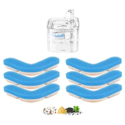 Afbeelding van HAPUP Kattenfontein Filters Quadruple Action Vervangend Drinkfontein Waterfilter voor Vierkante Kattenwaterfontein 2,2 L Huisdierfontein met Filter Kat Fontein Reservefilter 6 Stuks