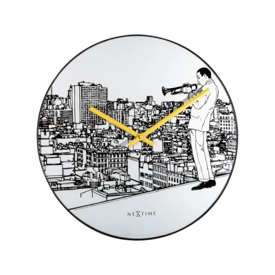 Afbeelding van Nextime Ne 8191 Wandklok Trumpet City Ø 40 Cm