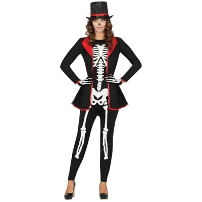 Afbeelding van Fiestas Guirca Dameskostuum ellegant skeleton M