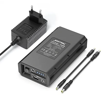 Afbeelding van NASTIMA LiFePO4, 12,8 V, 6000 mAh, accupak, powerbank met 12 9 V DC en 5 USB dubbele uitgang voor ledstrips, bandlampen, CCTV camera&#039;s, verrekijkers, enz., oplader