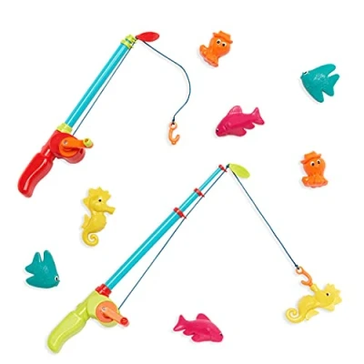 Afbeelding van B. Toys BX2090Z Visspeelset voor kinderen Magnetisch visspel 2 hengels en 8 zeedieren bundel waterspeelgoed bad, zwembad Little Fisher&#039;s Kit 3 jaar +,