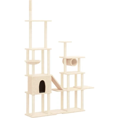 Afbeelding van vidaXL Kattenmeubel met sisal krabpalen 279 cm crèmekleurig