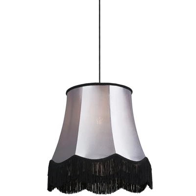 Afbeelding van QAZQA Retro hanglamp zwart met grijs 45 cm Granny