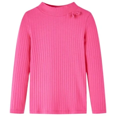 Afbeelding van Kindershirt met lange mouwen geribd 116 felroze