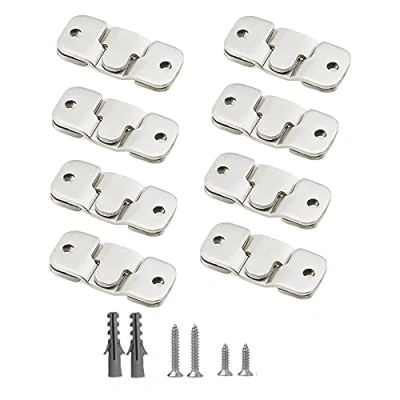 Afbeelding van 8 Paar (16 Pack) Meubelverbinder, Ophangsysteem, Flush Verborgen Mount Beugel, Fotolijst, Grijpende Connector Meubelconnector Roestvrij Staal Muurbevestiging (44MM)