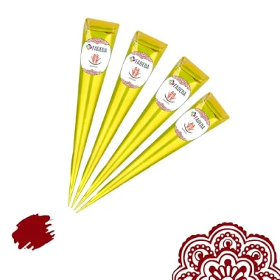 Afbeelding van Fadeda Golecha hennapasta, kegelvormige zakjes, 100% natuurlijke geen mix, PPD kleurstof, 125 g, zwart, 4 stuks