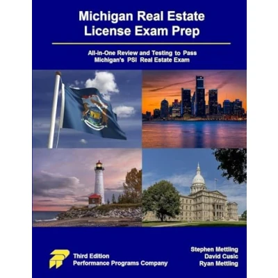 Afbeelding van Michigan Real Estate License Exam Prep: All in One Review and Testing to Pass Michigan&#039;s PSI