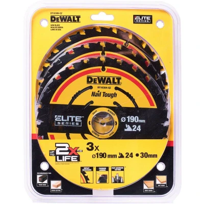 Afbeelding van DeWALT DT10399 Extreme zaagbladenset 190x30mm 24T 3 stuks hout