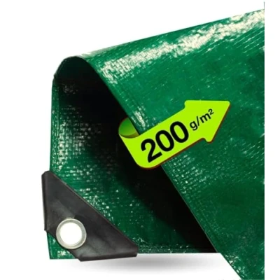 Afbeelding van dekzeil 2x2 meter waterdicht 150 g/m² groen, zeildoek met oogjes voor tentbodem stoffen tentzeil constructiezeil