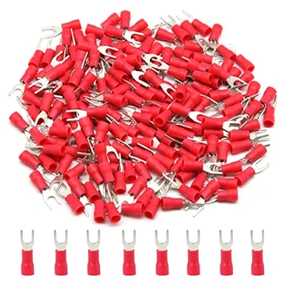 Afbeelding van Hocansen 100 stuks vorkverbinders krimptang krimpterminal set geïsoleerde vorkklemmen krimpverbinders voor elektrische kabels (PFR/M4)