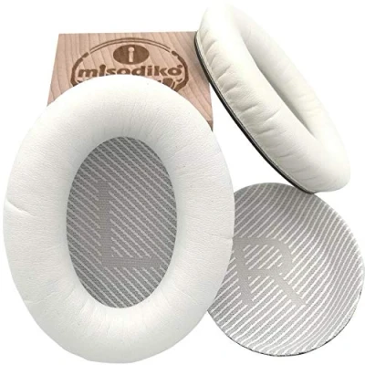 Afbeelding van misodiko Vervangende Kussens Oorkussens voor Bose Quiet Comfort 35 (QC35) en QuietComfort II (QC35 II), Koptelefoon Reparatie Onderdelen Oordopjes Kopkussensloop, Kleur: wit