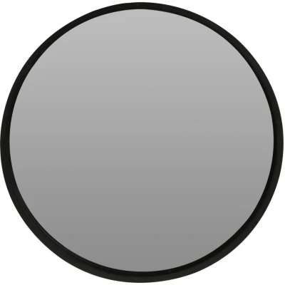 Afbeelding van Wandspiegel rond hout zwart 50 cm