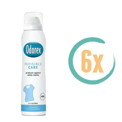 Afbeelding van 6x Odorex Invisible Care Deospray 150ml kopen? Nu in de aanbieding bij Voordelig