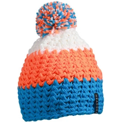Afbeelding van Myrtle Beach Unisex Gehaakte Muts met Pompom (Oranje/Blauw)