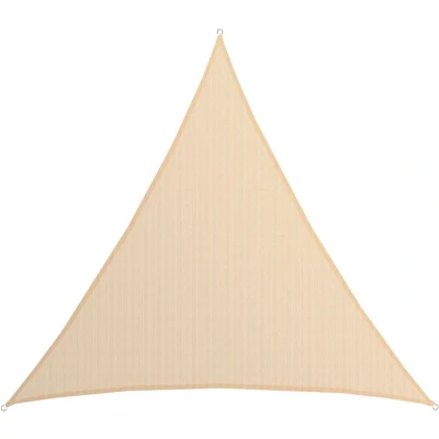 Afbeelding van UV Schaduwzeil 7x7x7 m HDPE Luifel Driehoek Zonwering Zonnezeil Dekzeil Tuin Balkon Beige