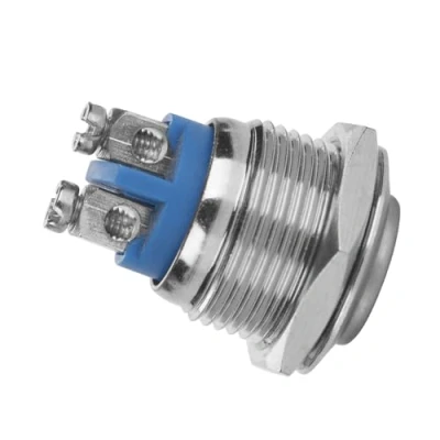 Afbeelding van 5 Delig/Set Drukknopen, 16 Mm, 250 V, Waterdicht, 2 Pins Mini Drukknop, Zelfremmend, Metaal (Hoge Kop) Industriële Besturingscomponenten Knoppen/Indicatoren