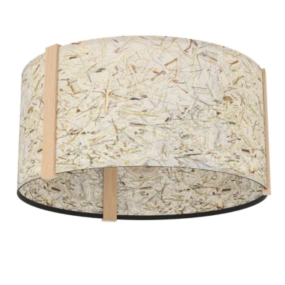 Afbeelding van Stars of Light Plafondlamp Hontongas hout met beige kap 390322