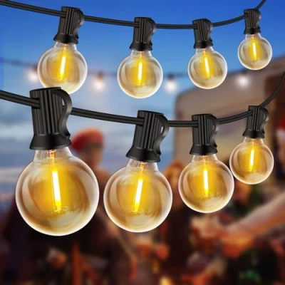Afbeelding van ZYRIVON 20M/66Ft Lichtsnoer Buiten, 30+2 G40 LED Buiten Lichtslingers, Warm Wit, Lichtsnoeren Waterdicht voor binnen/buiten, Tuin, Patio, Kerstfeesten, Bruiloft
