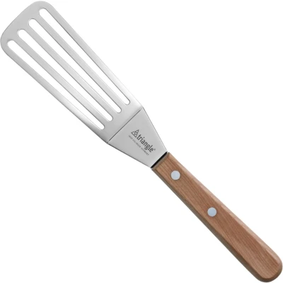 Afbeelding van Triangle Paletmes met Knik en Gleuven RVS 12 cm Kersenhouten Heft 31