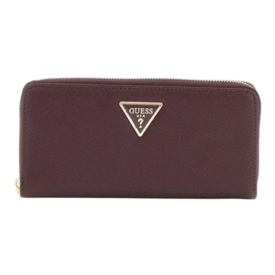 Afbeelding van GUESS Portemonnee Laurel SLG Large Zip Around Wallet Aubergine Donkerpaars