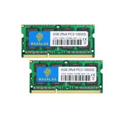Afbeelding van Rasalas 16GB (2x 8GB) DDR3 1333MHz SODIMM 2Rx8 Dual Rank 1.5V CL9 204PIN PC3 10600 RAM geheugenmodule voor laptop