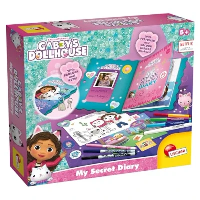 Afbeelding van Lisciani Gabby&#039;s DOLLHOUSE Mijn Geheime Dagboek met Hangslot en Sleutels Voor Kinderen vanaf 5 jaar Inclusief Geurstiften, Stickers &amp;Edelstenen Poppenhuis