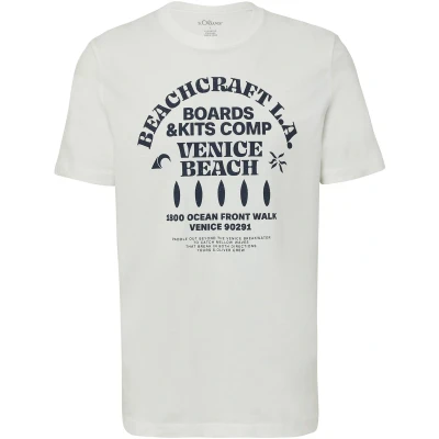 Afbeelding van s.Oliver MIT Crewneck UND Artwork Tshirt print, Heren, Maat: Medium, Tiefblau