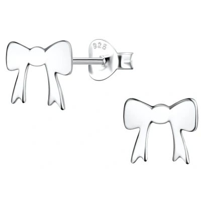 Afbeelding van JoyS Zilveren strikje oorbellen zilver egaal gepolijst 8 x 7 mm sterling 925