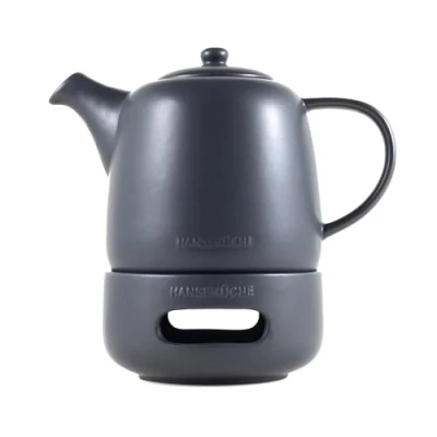 Afbeelding van Hanseküche theepot hoogwaardige met zeefinzet van 304 roestvrij staal design voor thee en theezakjes (keramiek, 1,3 l stoofje)