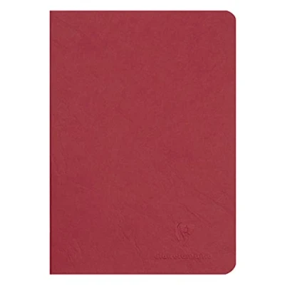 Afbeelding van Clairefontaine 733102C Age Bag collectie Rood Gehecht Notitieboek A5 14,8x21 cm 96 Pagina&#039;s met Blanco Wit Papier 90 g Gelamineerde Cover Lederachtige Textuur