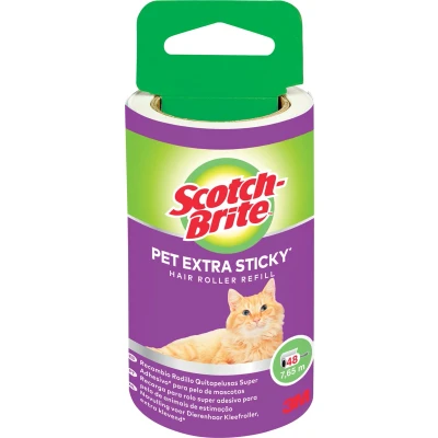 Afbeelding van Scotch Brite pluizenkleefroller navulling, extra klevend voor dierenhaar, 48 vellen kleefroller