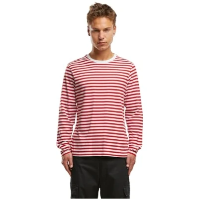 Afbeelding van Brandit Stripe Jersey Shirt met lange mouwen, wit rood, afmeting 2XL voor man