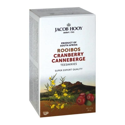 Afbeelding van Jacob Hooy Rooibos Cranberry Theezakjes 40ST