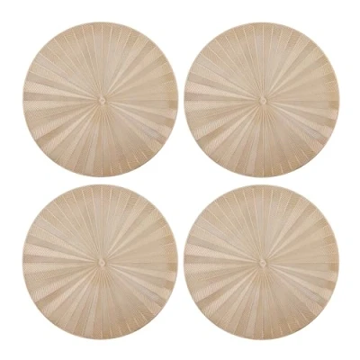 Afbeelding van Mikasa Placemats, Set van 4 Stuks, Rond, Kunstleer, 38 CM, Goud