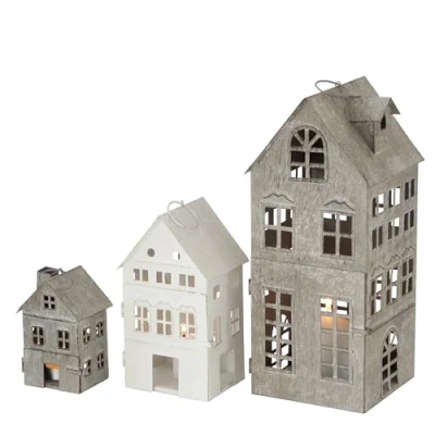 Afbeelding van Boltze Firenza 4029300 Lantaarnset, 3 delig, stijlvol design, lichthuis, zonder kaarsen, decoratie voor woning, huis, binnen, kaarsenhouder