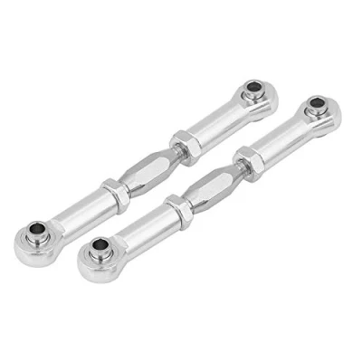 Afbeelding van Tbest 2 stuks RC stuurstangen, voor/achter Servo Link trekstang voor auto (zilver)