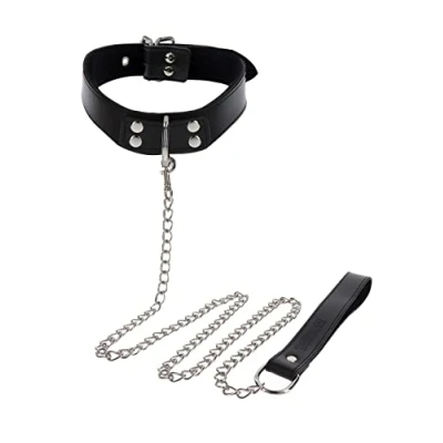 Afbeelding van Taboom Elegant Collar and Chain leash Bondage / SM Zwart