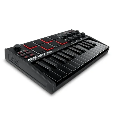 Afbeelding van AKAI Professional MPK Mini MK3 Zwart 25 toetsen USB MIDI Keyboard Controller met 8 lichtgevende drumpads, draaiknoppen en inclusief muziekproductie software