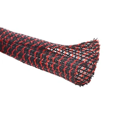 Afbeelding van Alex Tech 13mm 3.1m Zelfsluitende Kabelmantel Kabelbeschermer Kabelhoezen Kabelslang Kabelbeheer Kabelmanagement voor PC computer kantoor aan huis, ZwartRood