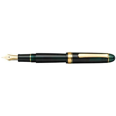 Afbeelding van PLATINUM Japanse vulpen #3776 Century Gold Trim Laurel Green M/groen / 0,34 0,44 mm/handgemaakt/veer van 14 karaats goud/met geschenkdoos/vulpen PNB15000 41M